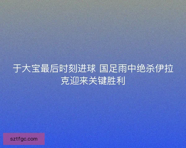 于大宝最后时刻进球 国足雨中绝杀伊拉克迎来关键胜利